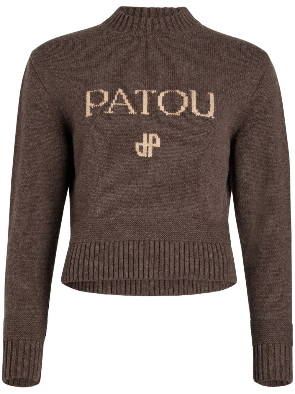 Patou logo-embroidered sweater - Brown