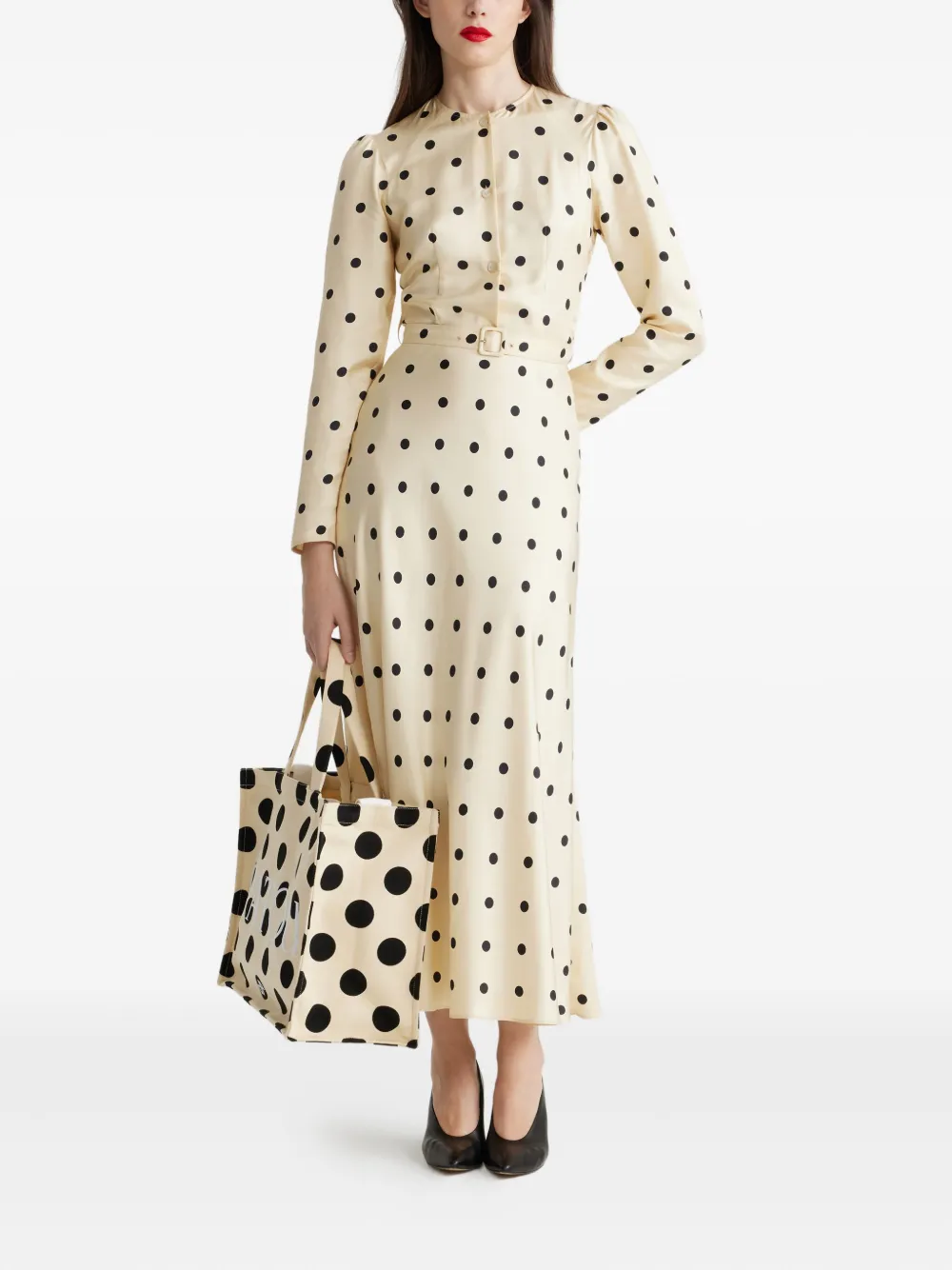 Patou Maxi-jurk met ceintuur Beige