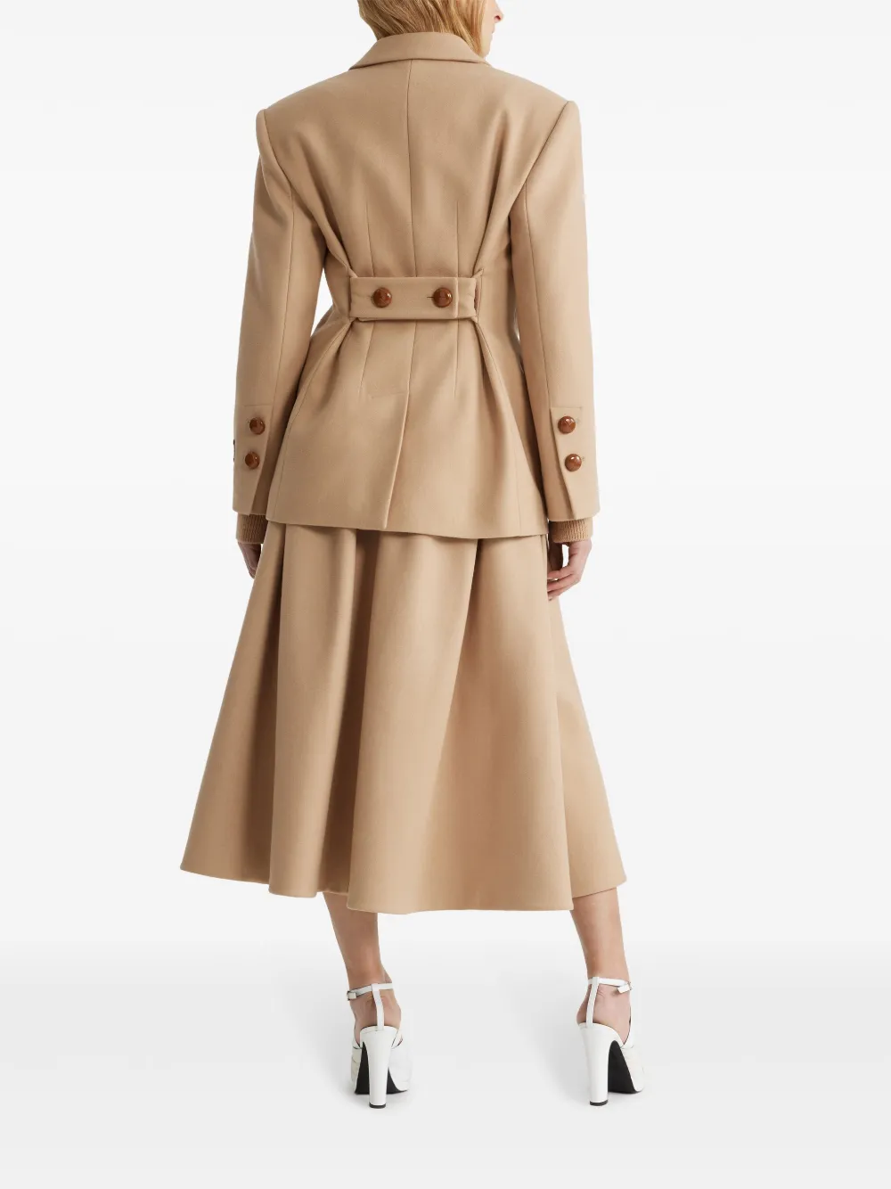 Shop Patou Belted Jacket In Neutrals