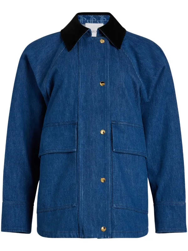 ジャケット PATOU FW24 Denim parka (OU0290008 660B) Patou organic-denim Parka | Blue | FARFETCH