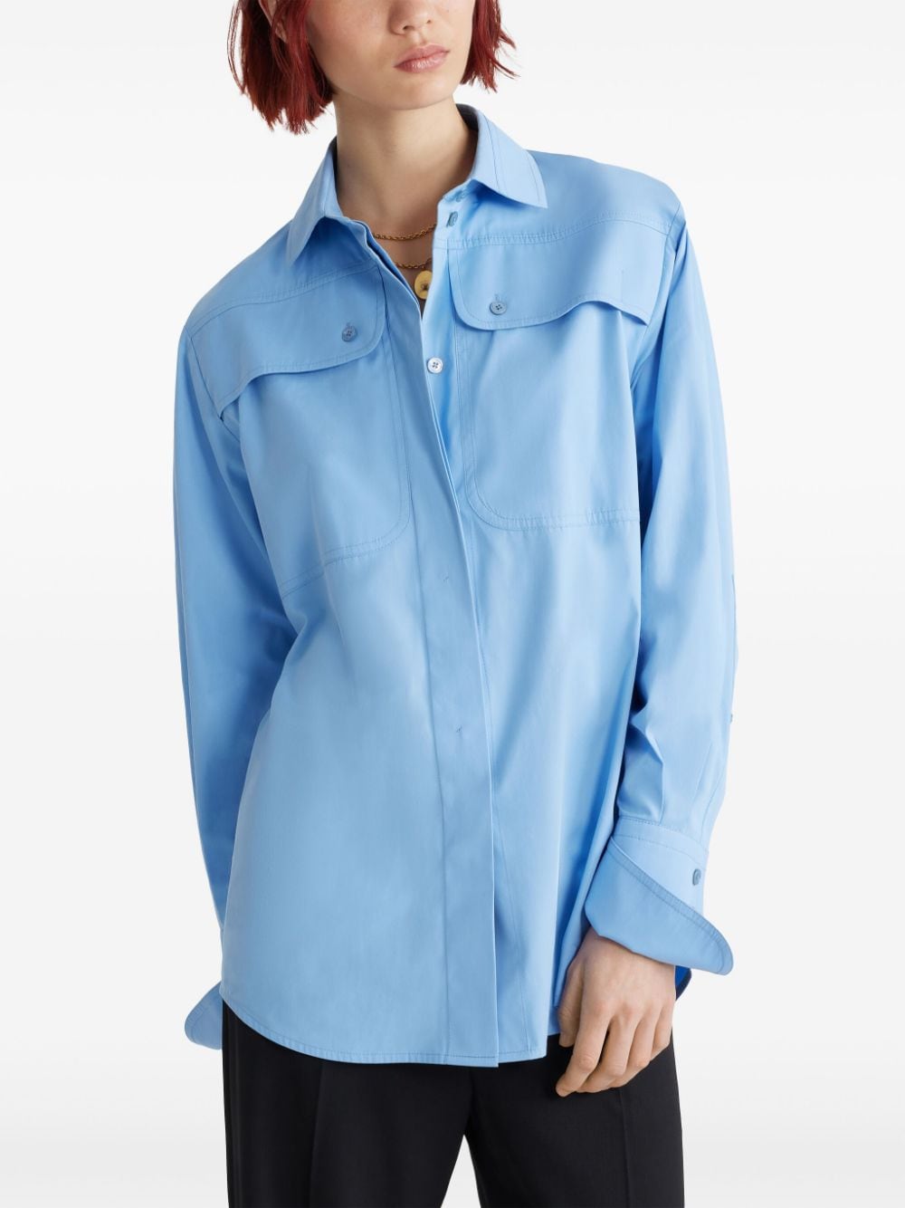 Shop Patou Safari Shirt In Blue