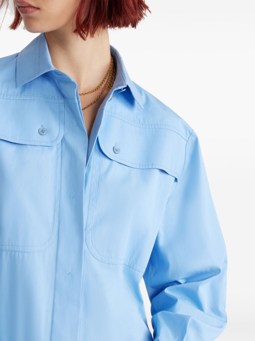 Shop Patou Safari Shirt In Blue