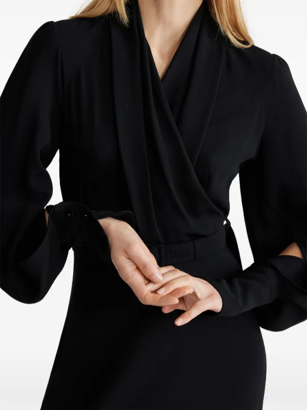 PATOU パトゥ クレープ ラップボディス マキシドレス ワンピース Patou ラップドレス | ブラック | FARFETCH JP