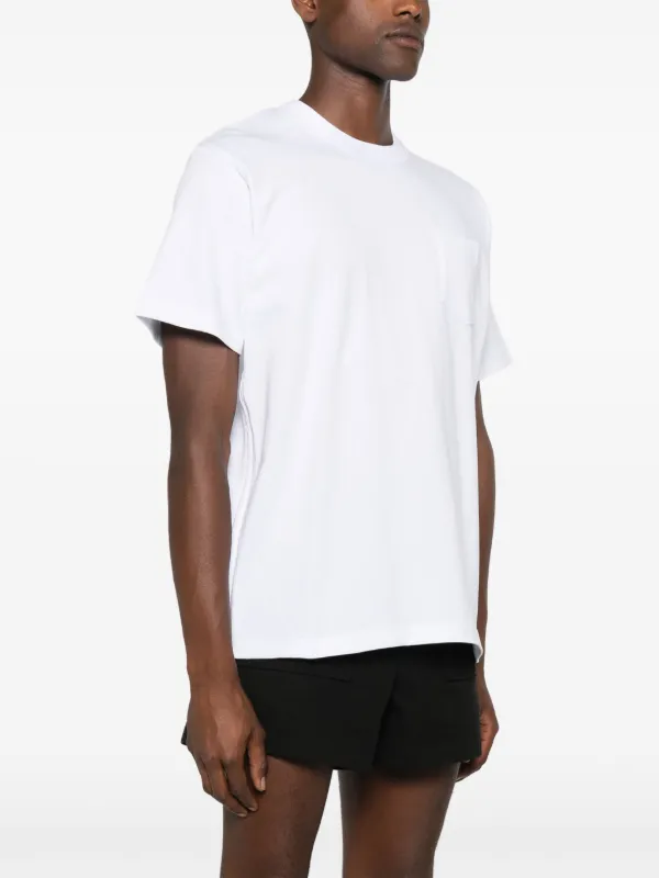 Sacai zip-slit Cotton T-shirt | White | FARFETCH IN