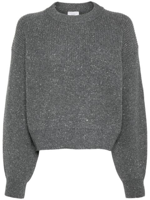 Brunello Cucinelli metallic sequin-embellished jumper Women