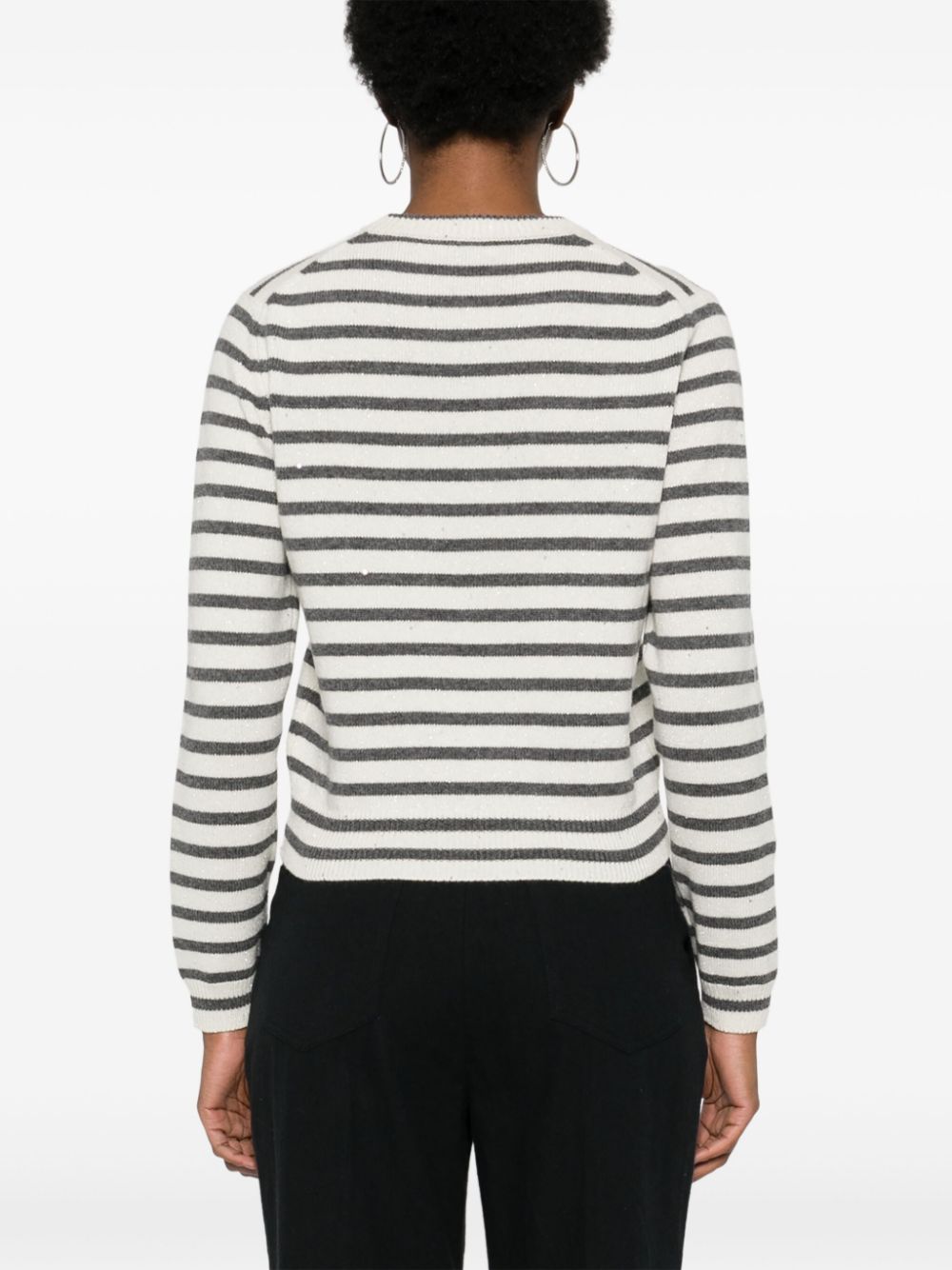 Brunello Cucinelli striped sequin-embellished jumper Women