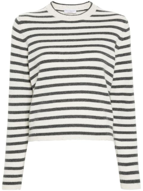 Brunello Cucinelli striped sequin-embellished jumper Women