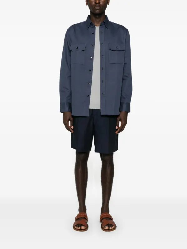 Brioni Asolo リネンショートパンツ | ブルー | FARFETCH JP