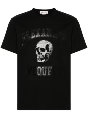 Alexander McQueen Skull logo-print T-shirt | Black | FARFETCH JO