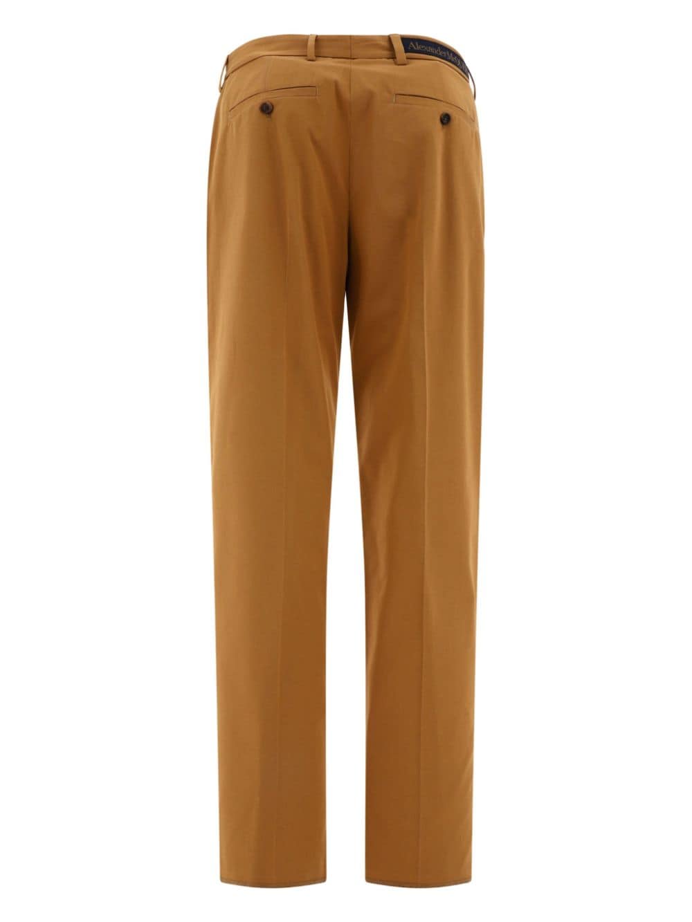 Shop Alexander Mcqueen Tailored Cotton Trousers In Brown