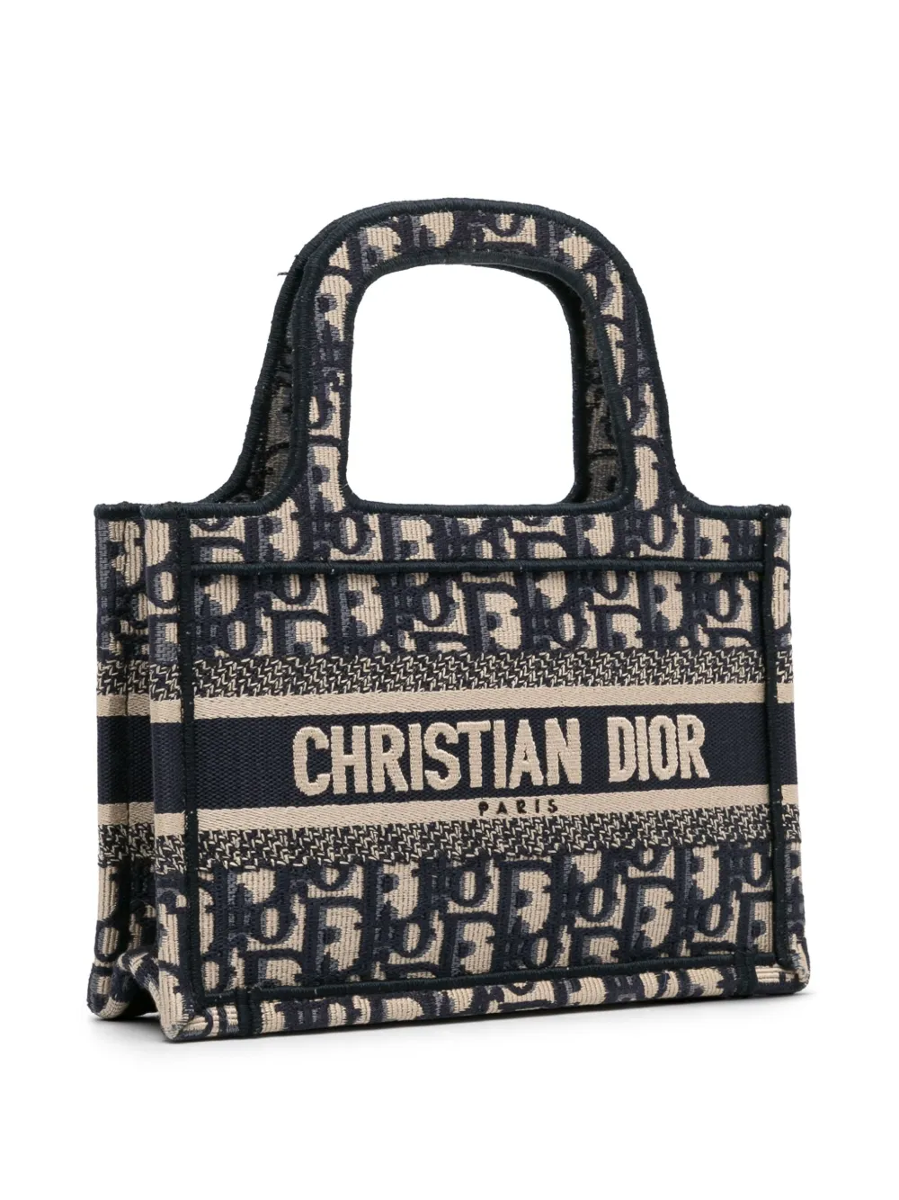 Pre-owned Dior 2019 Mini Oblique Book Tote Bag In Blue