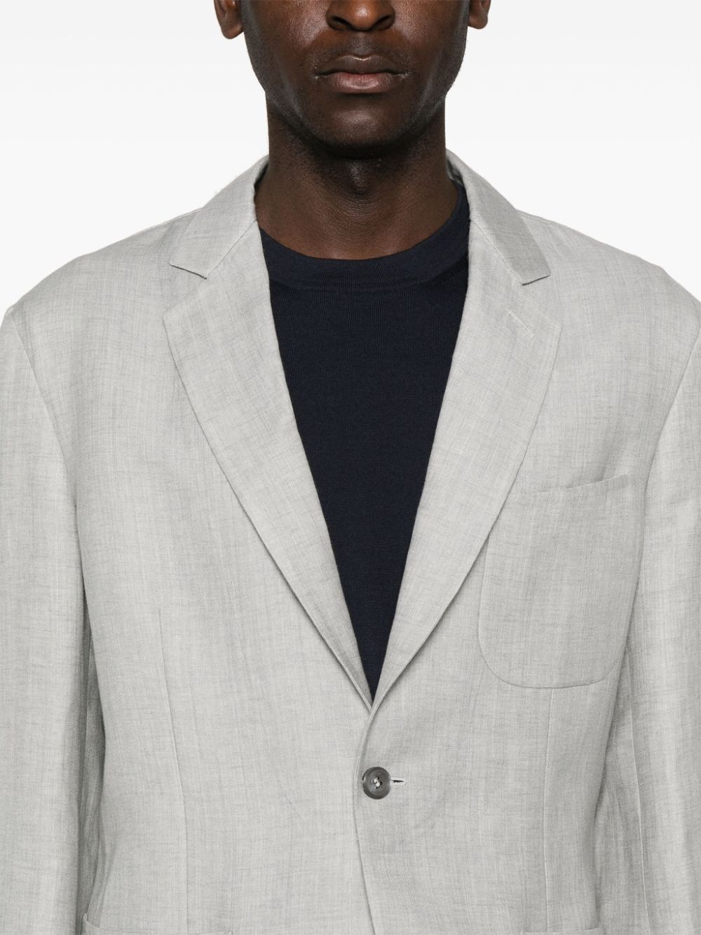 Shop Brioni Single-breasted Blazer In Grey