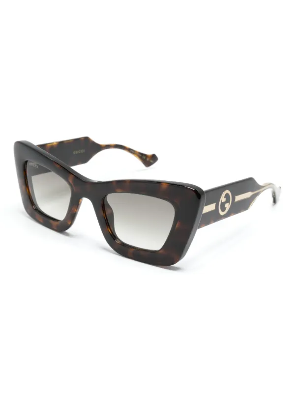 GUCCI キャットアイサングラス ブラウン Gucci Eyewear キャットアイ サングラス | ブラウン | FARFETCH JP