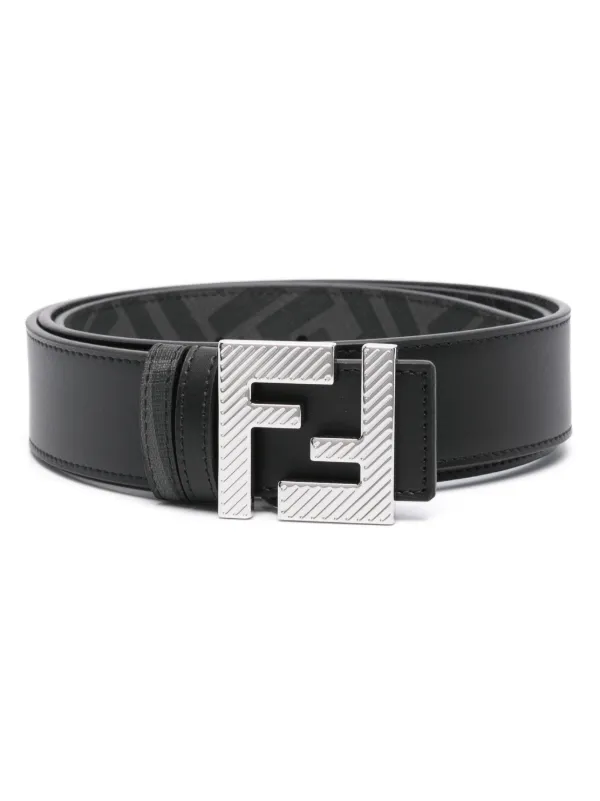 FENDI FF motif Leather Belt Black FARFETCH CH