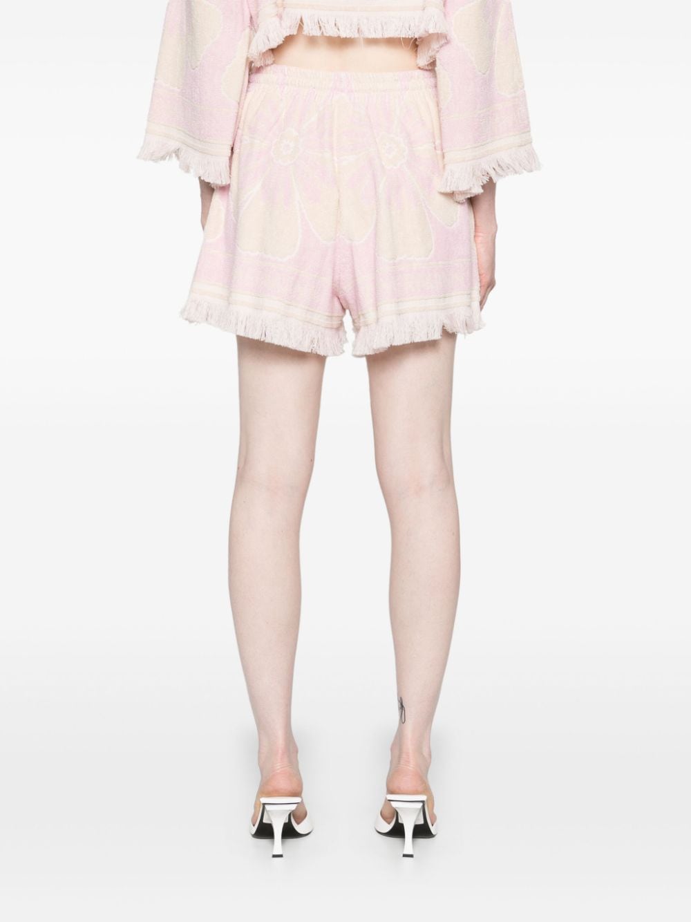 Shop Zimmermann Pop Towelling Shorts In Pink