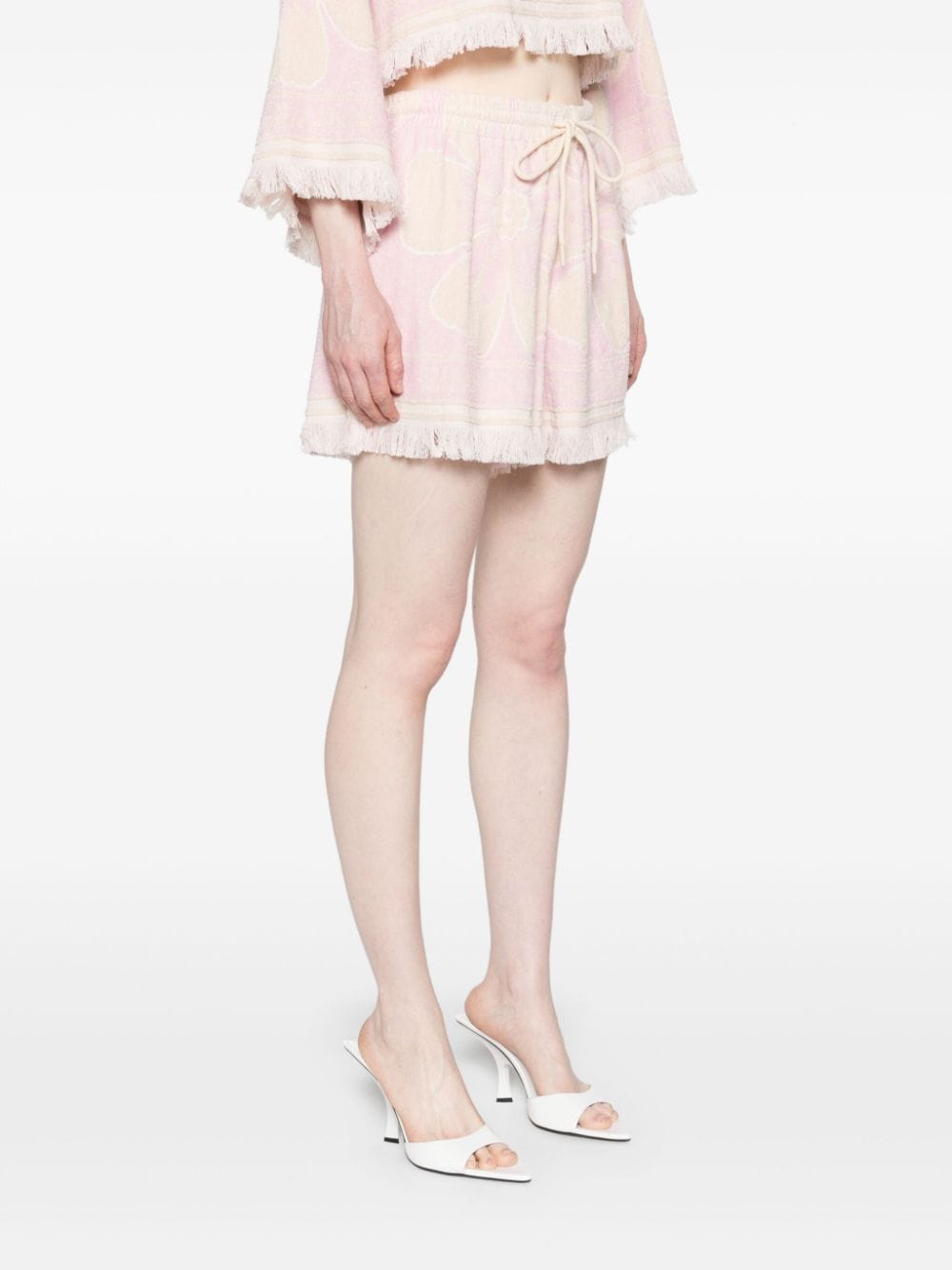 Shop Zimmermann Pop Towelling Shorts In Pink