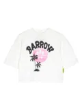Barrow kids logo-print cropped T-shirt - White