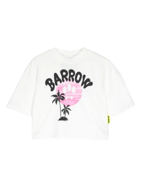 Barrow kids logo-print cropped T-shirt