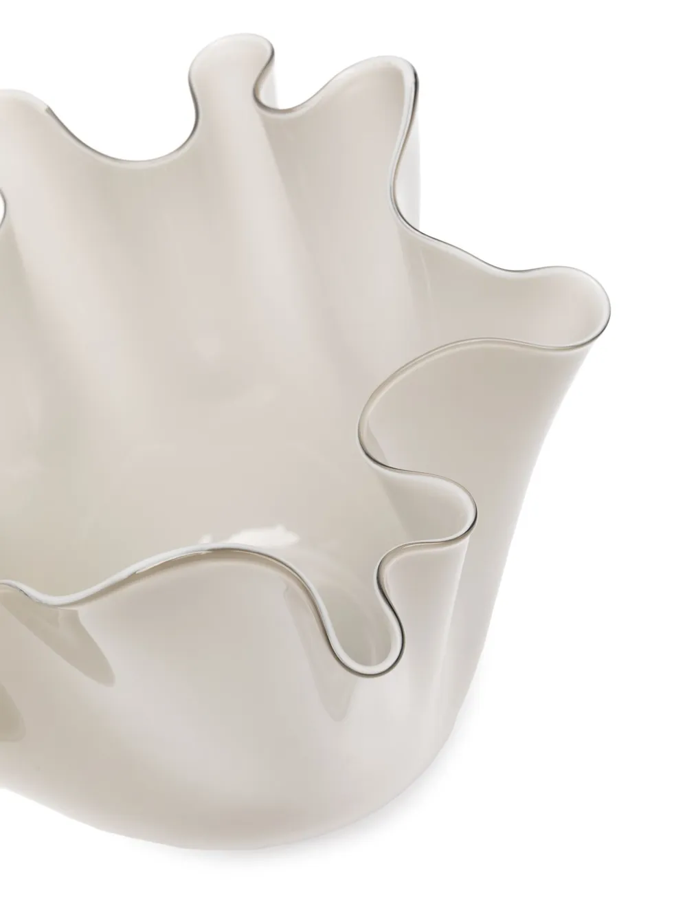 Venini Fazzoletto Murano-glass Vase (23cm X 22cm) In Neutrals