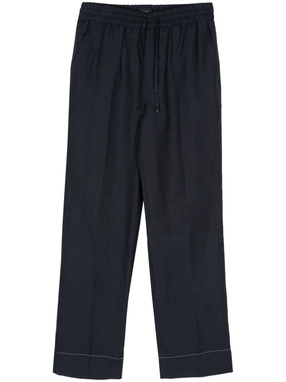 linen straight trousers