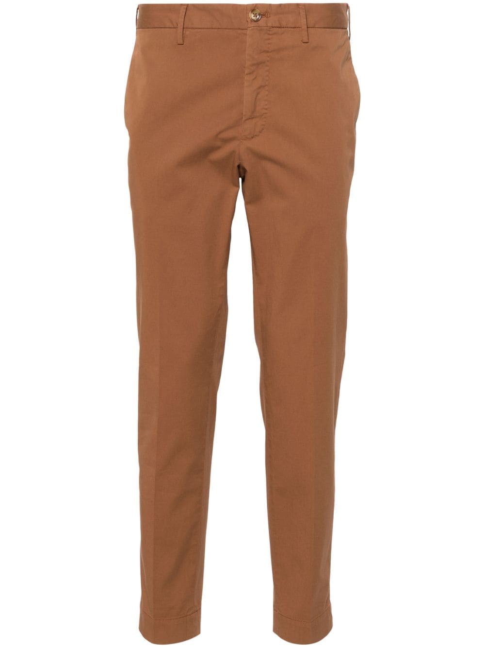 Incotex Mid-rise Chino Trousers In Brown