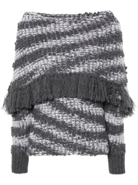 Stella McCartney fringed tiger-pattern jumper Women