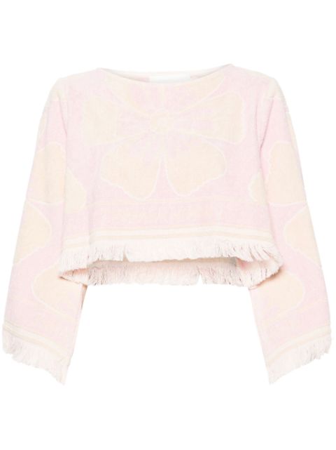 ZIMMERMANN Pop towelling cropped top