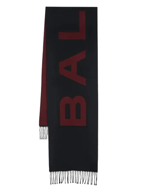 Bally intarsia-logo virgin-wool scarf