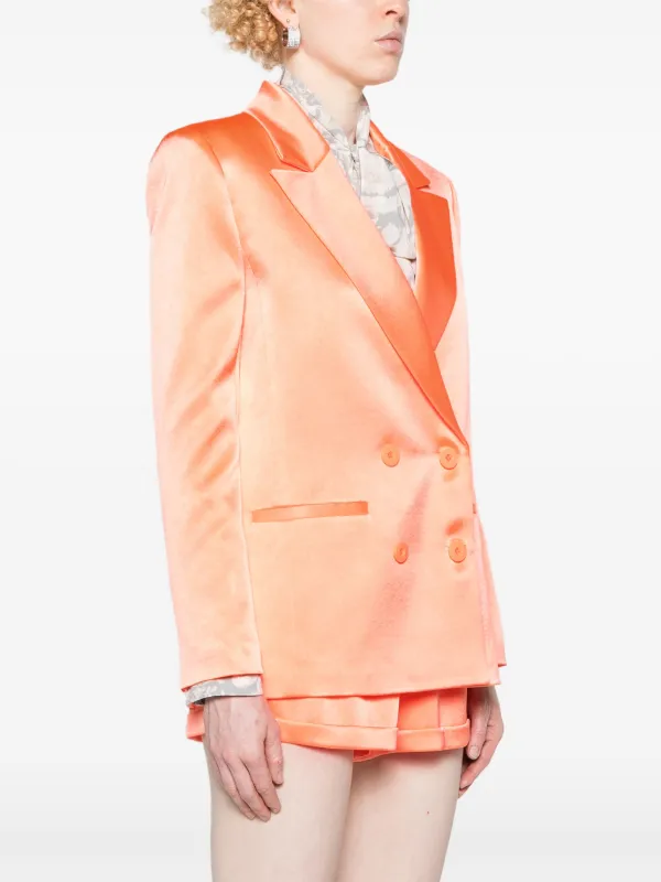 Alice Olivia Santos double breasted Satin Blazer Farfetch