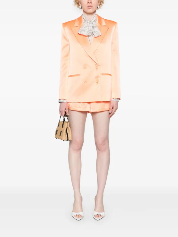 【Alice+Olivia】アリスアンドオリビア RICHIE ボクサーショーツ Alice + Olivia Richie Cuffed Satin Boxer Shorts | Orange