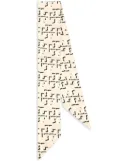 Tory Burch logo-print ribbon tie - Pink