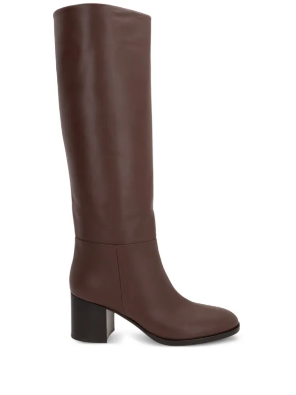 Gianvito Rossi Santiago 85mm Leather Boots in Brown