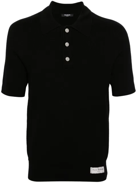 Balmain short-sleeve merino polo shirt Men