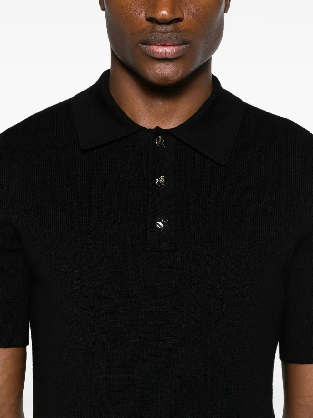 Cheap Balmain short-sleeve merino polo shirt Men