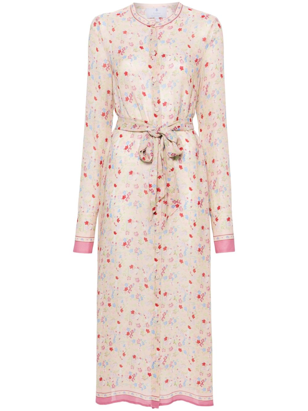 Luisa Beccaria Floral-print Georgette Maxi Dress In Neutrals