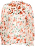 alice + olivia Julius floral-jacquard organza blouse - Neutrals