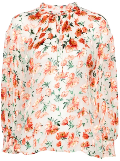 alice + olivia Julius floral-jacquard organza blouse