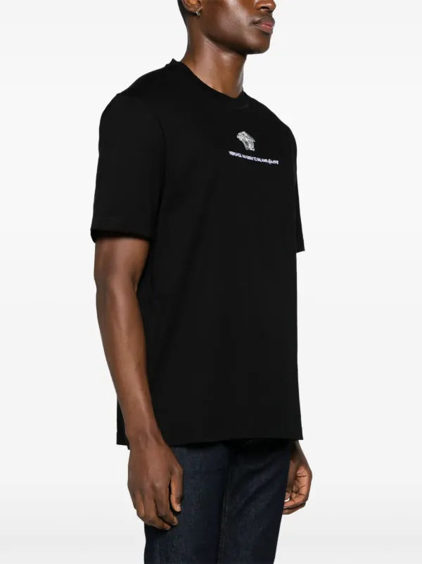 VERSACE 黒 Tシャツ　M メドゥーサ刺繍 Tシャツ（Tシャツ/カットソー）｜VERSACE