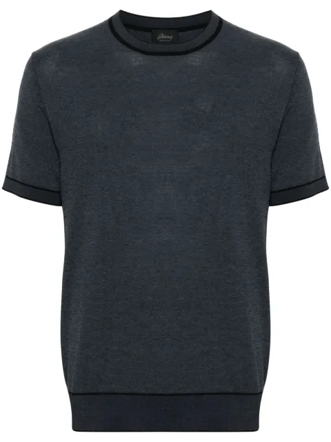 Brioni t-shirt en coton à bords rayés