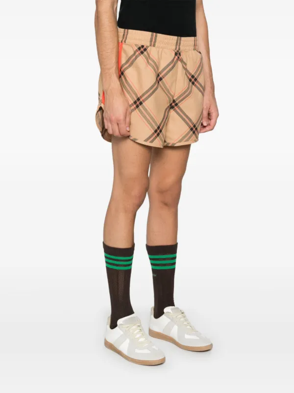 Adidas By Wales Bonner Beige Shorts With Check Pattern In Cotton S