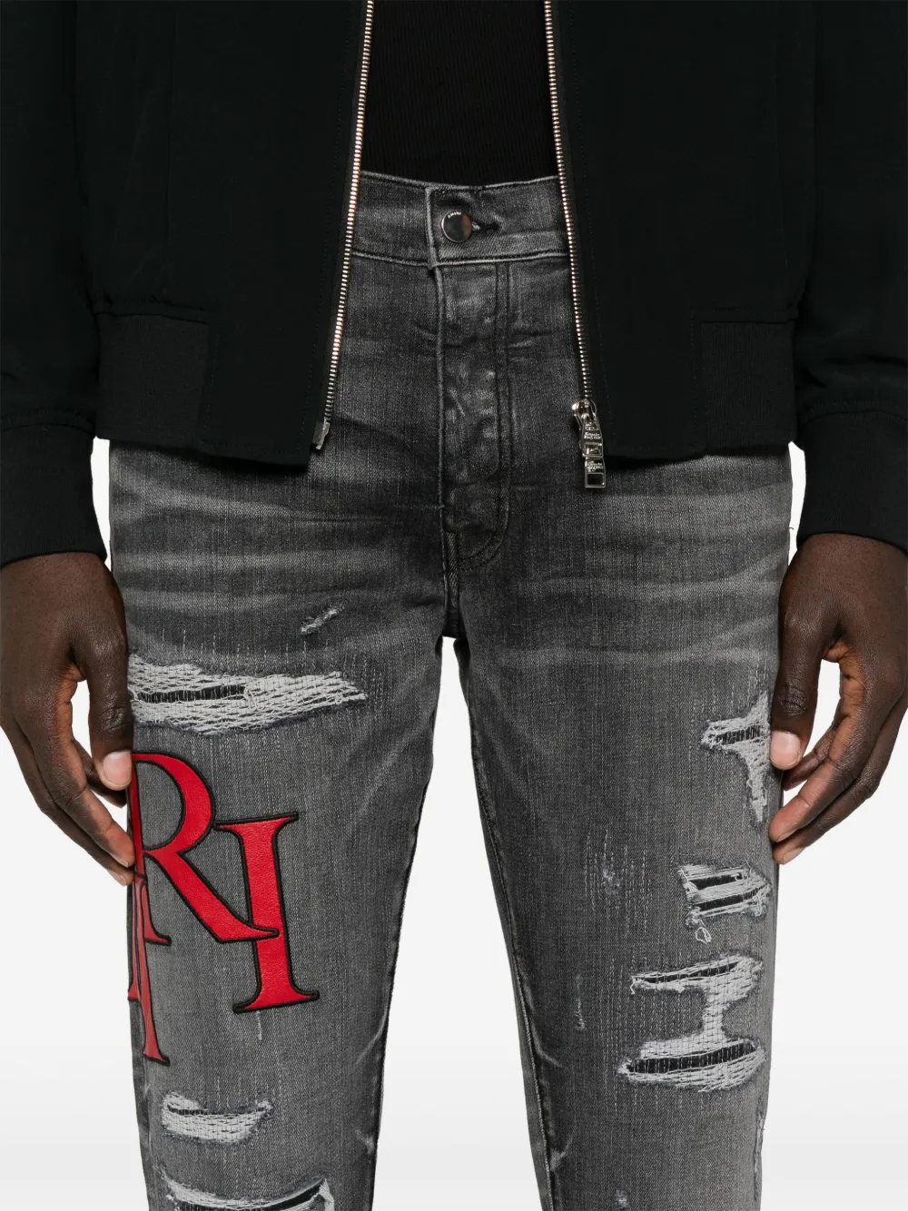 AMIRI Skinny jeans met gerafeld effect Zwart