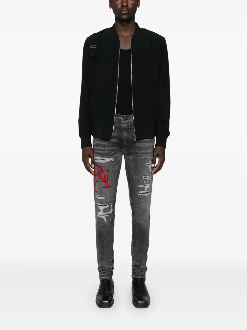 AMIRI Skinny jeans met gerafeld effect Zwart