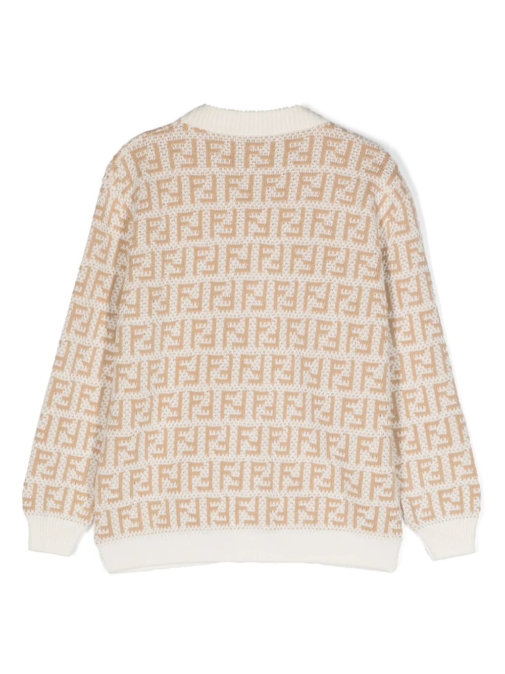 Fendi Kids FF-motif cotton cardigan - Wit