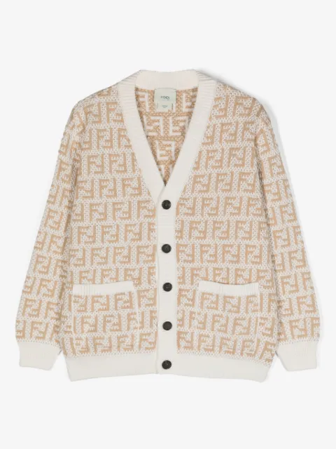 Fendi Kids FF-motif cotton cardigan
