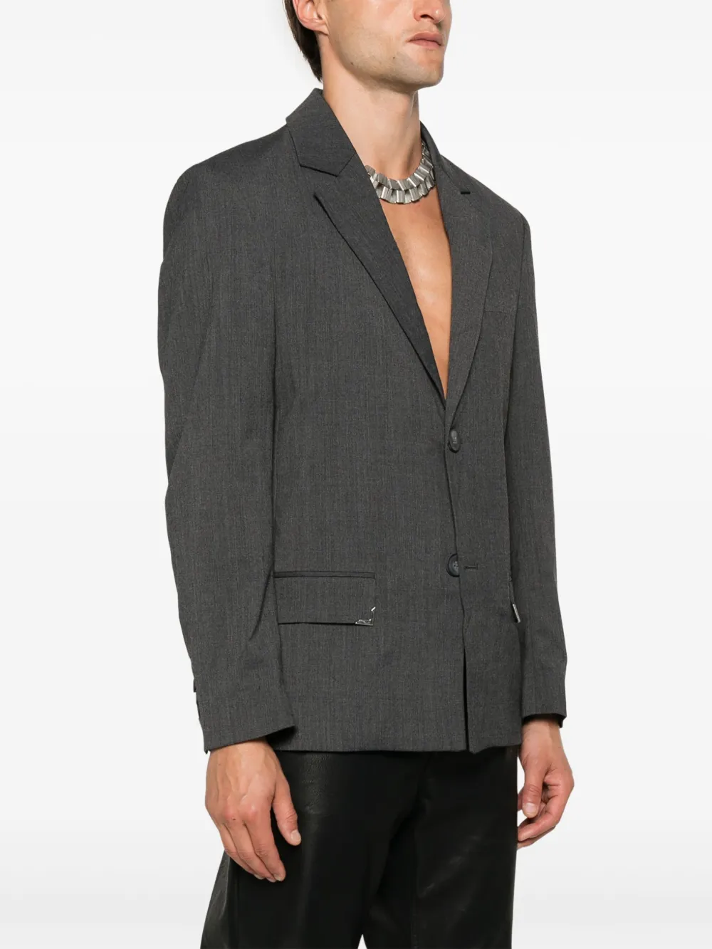 Han Kjøbenhavn Blazer met enkele rij knopen Grijs