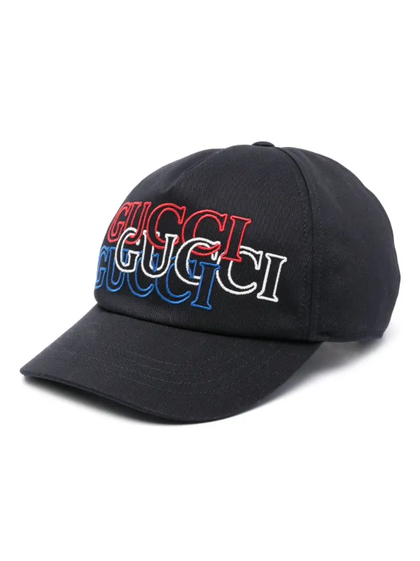 Gucci logo embroidered baseball cap men Cotton Cotton L Blue