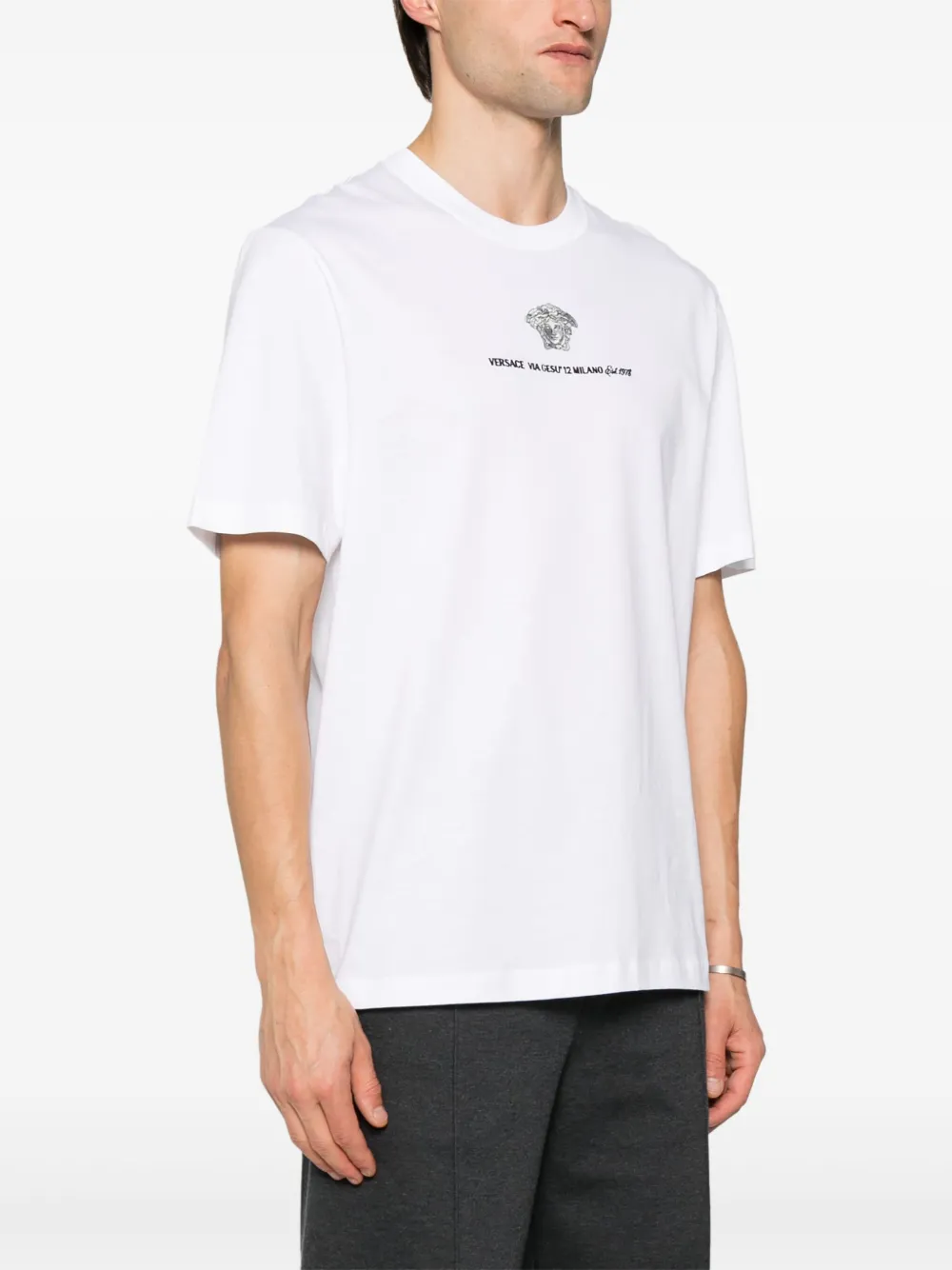 Affordable Versace Medusa Milano embroidered T-shirt Men
