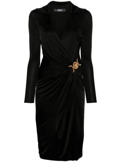 Versace Medusa-plaque jersey midi dress