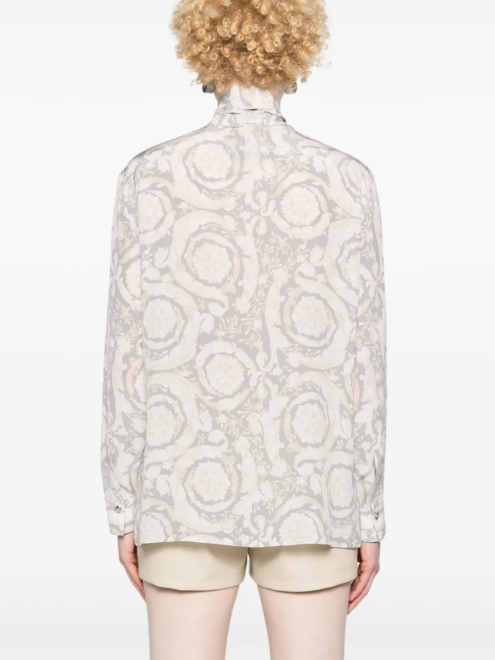 Affordable Versace Barocco-print crepe shirt Women