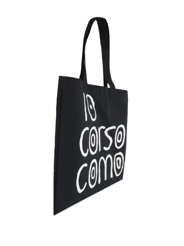 10 CORSO COMO logo-print Canvas Tote Bag | Black | FARFETCH IN